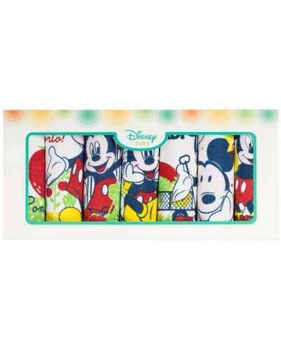 Bavette Settimanali Disney Mickey Mouse Cotone e Plastica Confezione 7 Pezzi