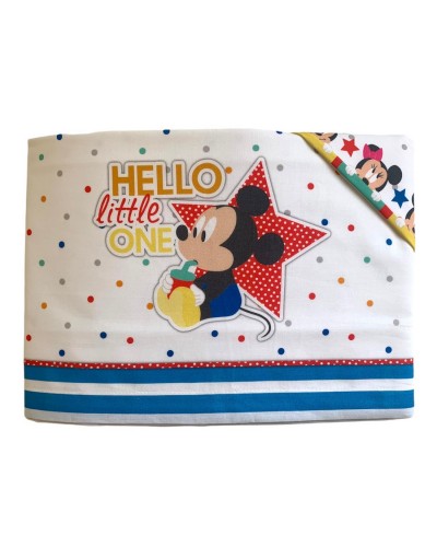 Lenzuolino Lettino Disney Mickey Mouse Cotone Confezione 3 Pezzi