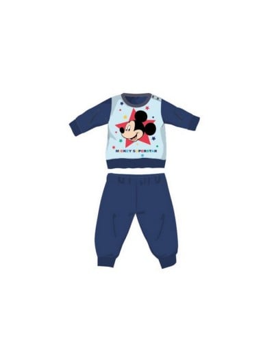Pigiama Due Pezzi Disney Bebè Mickey Mouse Cotone Manica Lunga