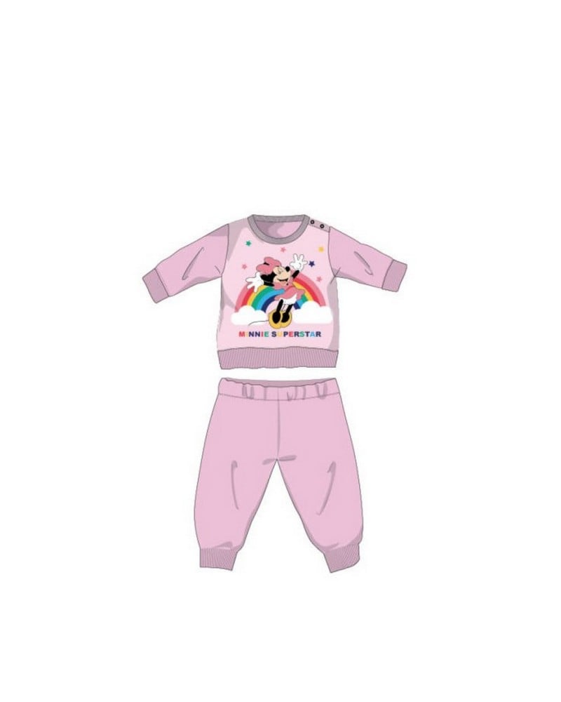 Pigiama Due Pezzi Disney Bebè Minnie Cotone Manica Lunga