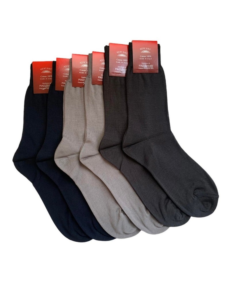 Calza Corta Uomo Cotone New Day Confezione 6 Pezzi
