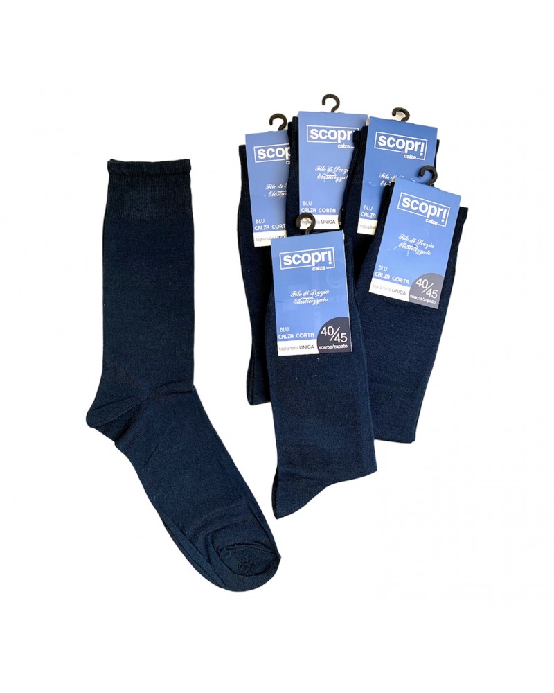 Calza Corta Uomo Filo Di Scozia Elasticizzato Confezione 6 Paia