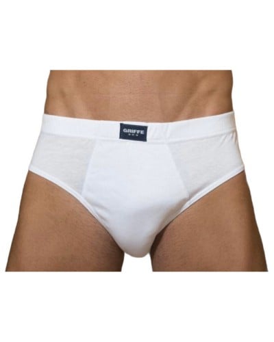 Slip Uomo Cotone Griffe Elastico Interno Classico Bianco