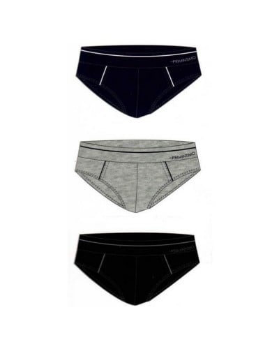 Slip Uomo Cotone Bielastico Elastico Ribattuto Primintimo Confezione 3 Pezzi