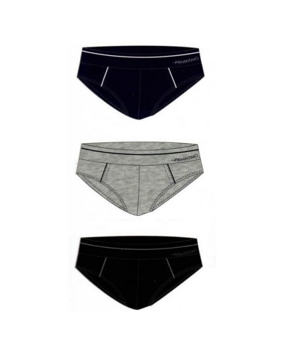 Slip Uomo Cotone Bielastico Elastico Ribattuto Primintimo Confezione 3 Pezzi