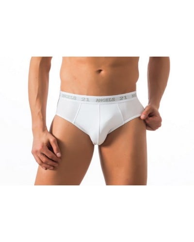 Slip Uomo Cotone Bielastico Elastico Esterno Angels21 Bianco