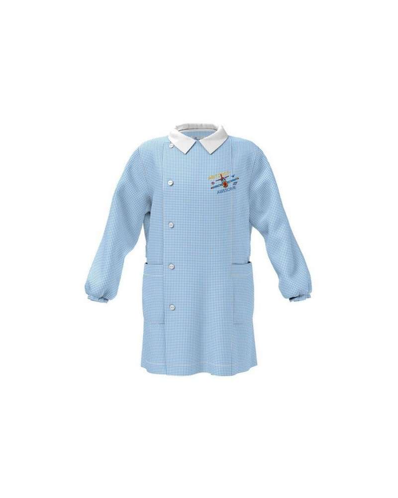 Grembiule Bimbo Asilo  Azzurro Quadri BO0004CIELOASILO