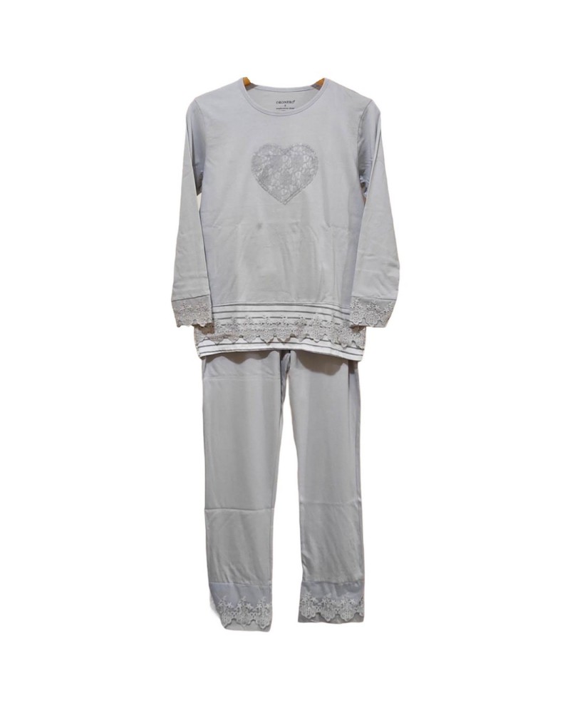 Pigiama Donna Cotone Manica Lunga Oronero