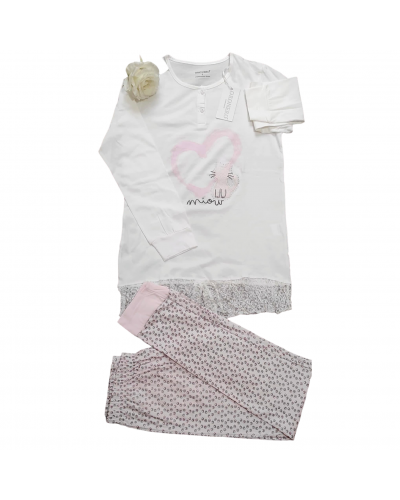 Pigiama Donna Cotone Manica Lunga Oronero