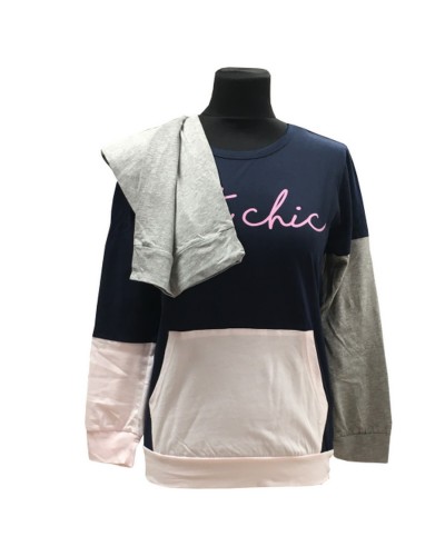 Pigiama Donna Cotone Manica Lunga Sportivo Oronero