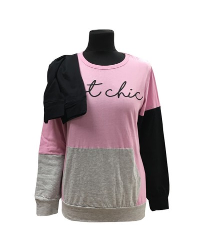 Pigiama Donna Cotone Manica Lunga Sportivo Oronero