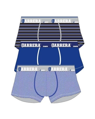 Boxer Uomo Carrera Jeans Cotone Bielastico Fantasia Confezione 3 Pezzi