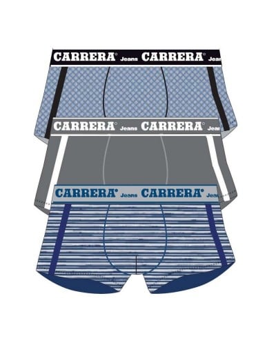 Boxer Uomo Carrera Jeans Cotone Bielastico Fantasia Confezione 3 Pezzi