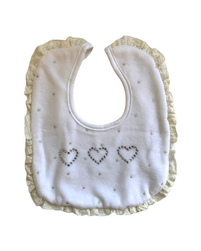 Parure Ciniglia Neonata 2 Pezzi Cappello Più Bavetta Bidibimbo