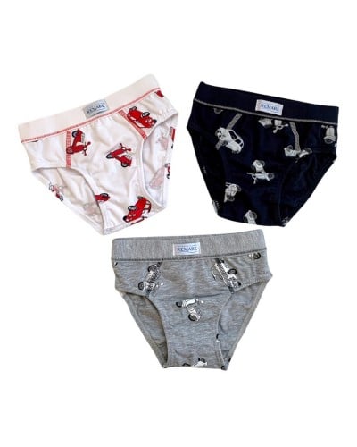 Slip Bimbo Cotone Elasticizzato Elastico Ricoperto Remare Confezione 3 Pezzi
