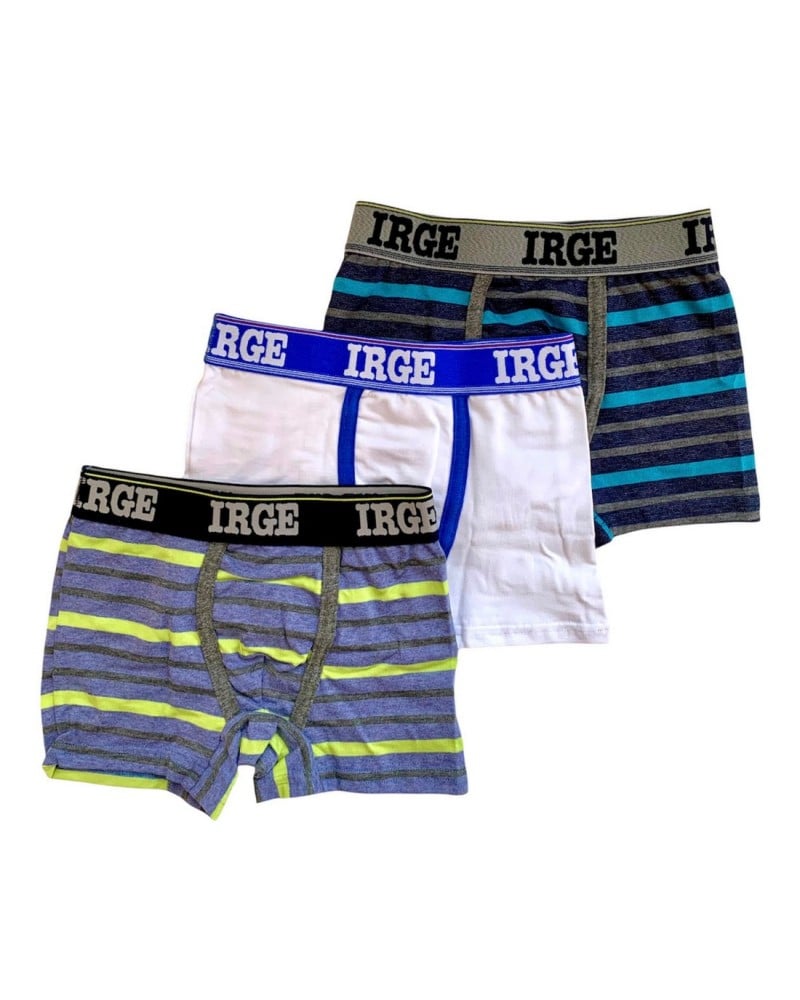 Boxer Bimbo Irge Cotone Elasticizzato Elastico Esterno Confezione 3 Pezzi
