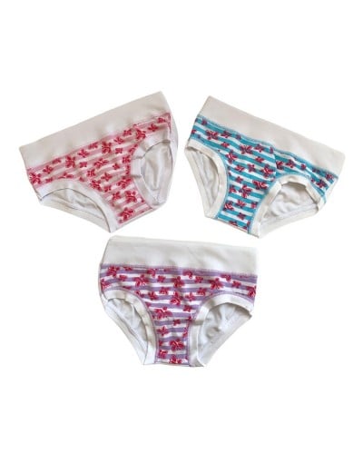 Slip Mutandine Bambina Fascia Alta Cotone Modal Fantasia Confezione 3 pezzi