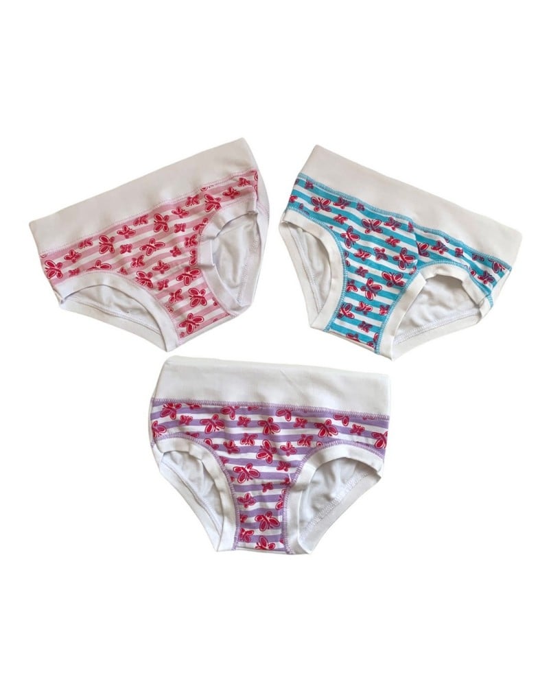 Slip Mutandine Bambina Fascia Alta Cotone Modal Fantasia Confezione 3 pezzi