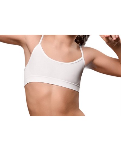 Brassiere Bimba Spalla Stretta Cotone Elasticizzato Pepenero