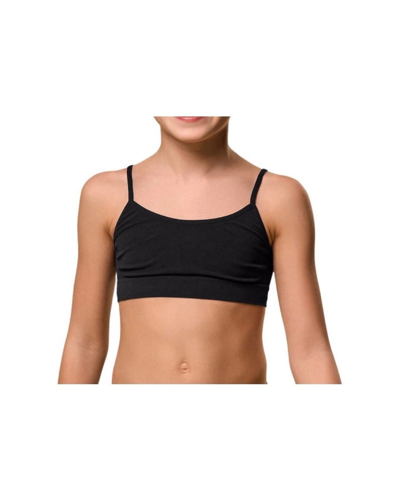 Brassiere Bimba Spalla Stretta Cotone Elasticizzato Pepenero