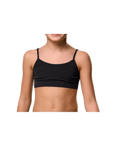 Brassiere Bimba Spalla Stretta Cotone Elasticizzato Pepenero