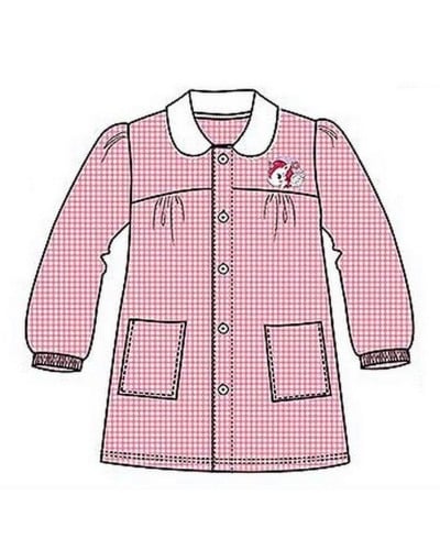 Grembiule Bimba Asilo Unicorno Rosa Quadri