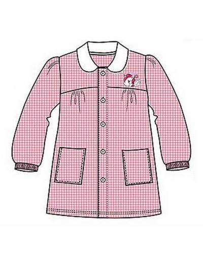 Grembiule Bimba Asilo Unicorno Rosa Quadri