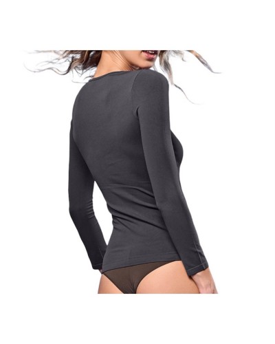 Maglia Donna Manica Lunga Cotone Garzato Irge