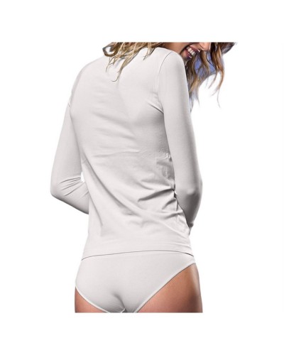 Maglia Donna Manica Lunga Scollo Lollo Cotone Modal Malika