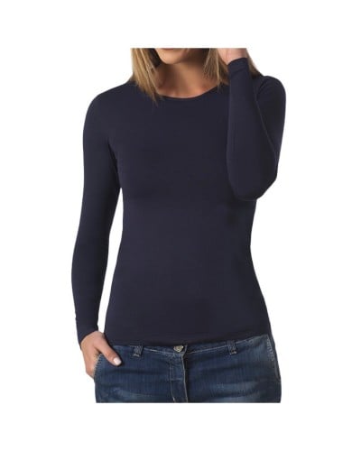 Maglia Donna Manica Lunga Cotone Girogola Modal Malika