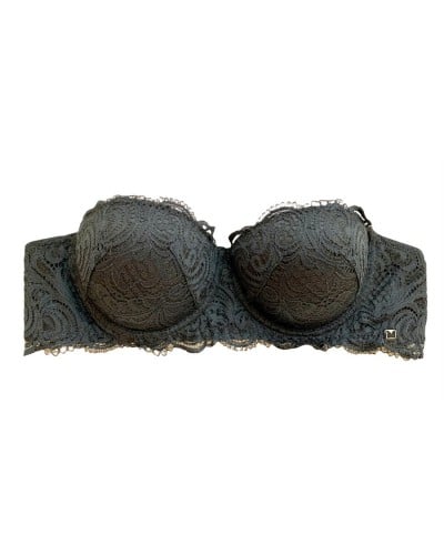 Reggiseno Fascia Imbottita Pizzo Lormar Naturale Con Ferretto