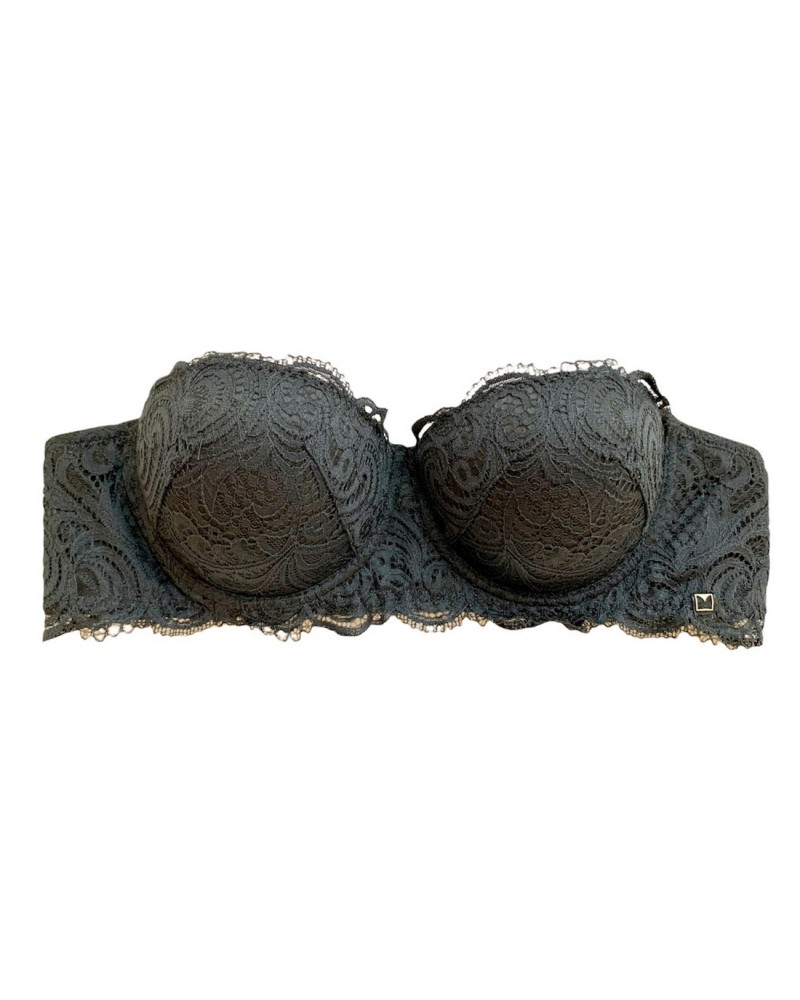 Reggiseno Fascia Imbottita Pizzo Lormar Naturale Con Ferretto