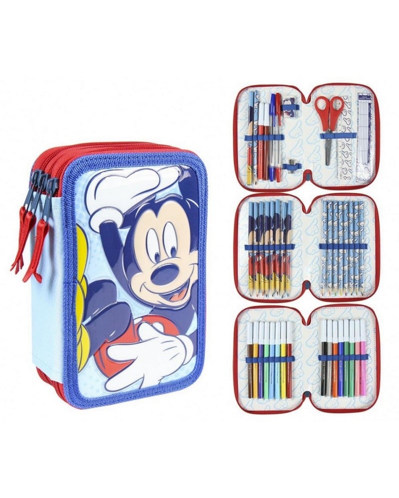 Astuccio Scuola Triplo Mickey Mouse Disney Giotto Confezione 43 Pezzi