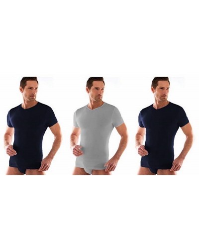 Maglia Mezza Manica Uomo Caldo Cotone Punta Irge Confezione 3 Pezzi