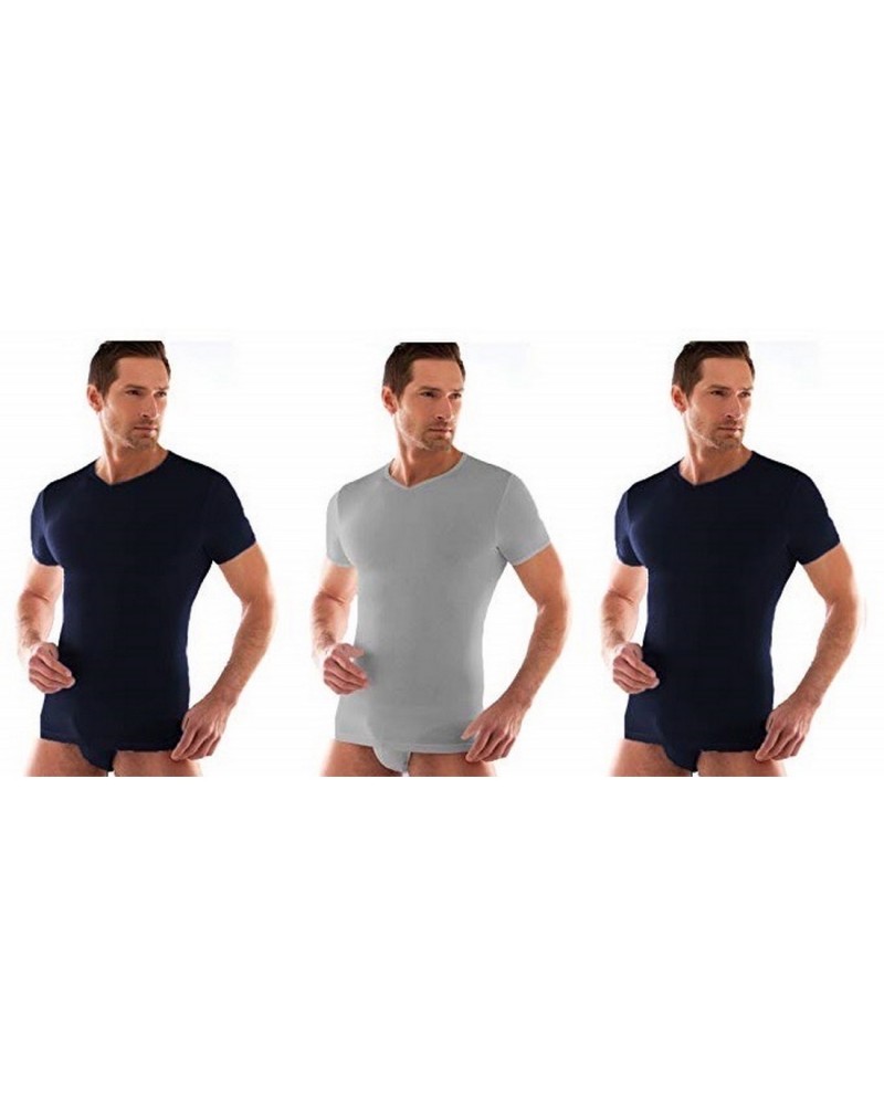Maglia Mezza Manica Uomo Caldo Cotone Punta Irge Confezione 3 Pezzi
