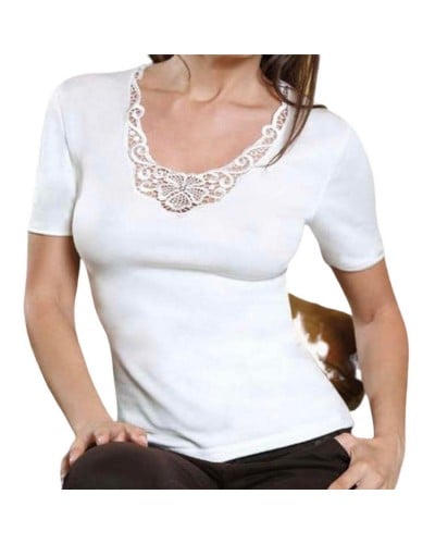 Maglia Donna Mezza Manica Macramè Caldo Cotone Irge Confezione 3 Pezzi
