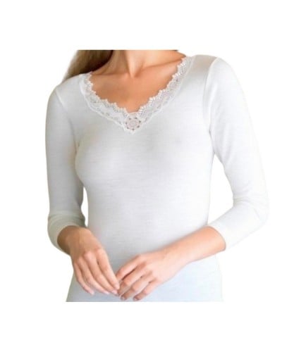 Maglia Manica Lunga Donna Caldo Cotone Macramè Irge Confezione 3 Pezzi