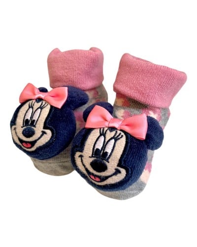 Calzino Disney Neonata Minnie Con Applicazione Caldo Cotone