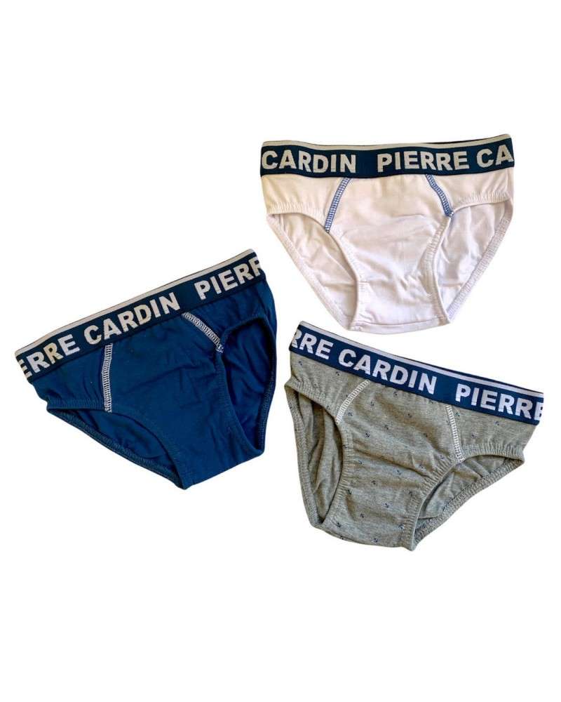 Slip Bimbo Cotone Elasticizzato Elastico Esterno Pierre Cardin Confezione 3 Pezzi