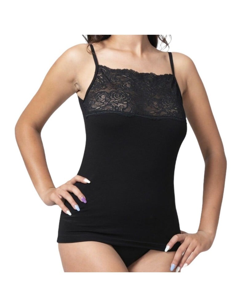 Canotta Donna Con Pizzo Spalla Stretta Risveglia I Sensi