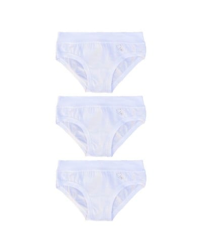 Slip Bambina Cotone Modal E Strass Confezione 3 Pezzi Piccoli Risvegli
