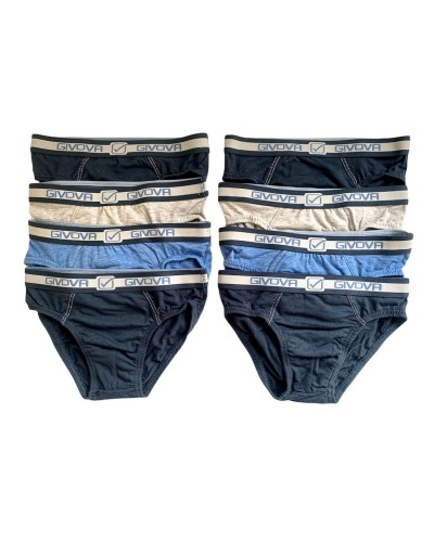 Slip Bambino Givova Cotone Elasticizzato Confezione 8 Pezzi