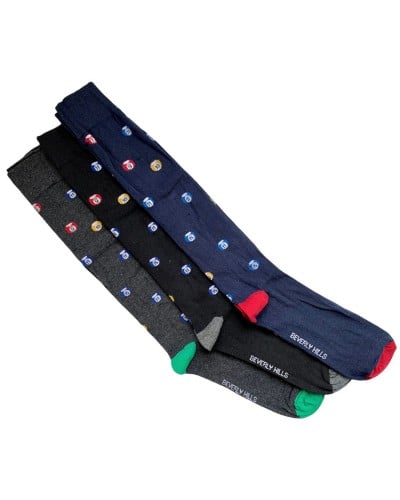 Calza Uomo Lunga Caldo Cotone Fantasia Biliardo Confezione 3 Paia BHPC