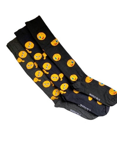 Calza Uomo Lunga Caldo Cotone Fantasia Smile Confezione 3 Paia BHPC