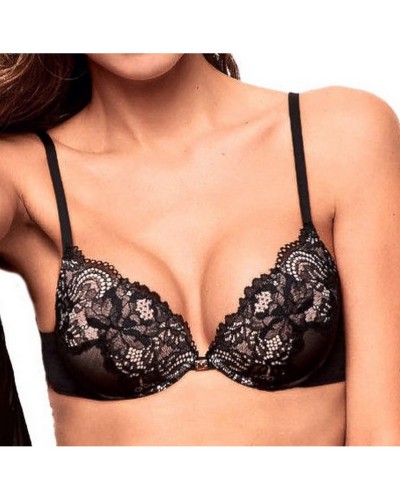 Reggiseno Push Up Saten In Pizzo Lormar