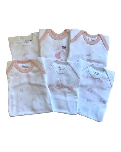 Body Neonata Caldo Cotone Mezza Manica Pierre Cardin Confezione 6 Pezzi