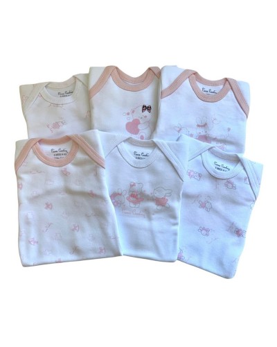 Body Neonata Caldo Cotone Mezza Manica Pierre Cardin Confezione 6 Pezzi