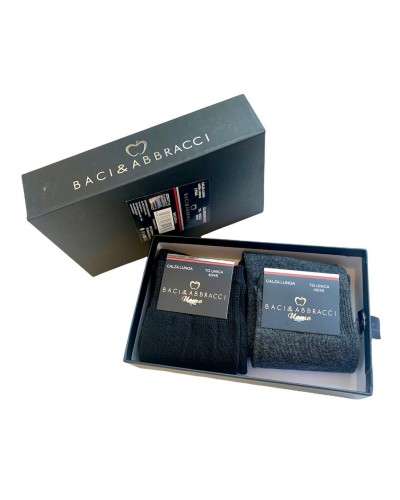 Calza Uomo Lunga Caldo Cotone Idea Regalo Baci & Abbracci Confezione 2 Paia