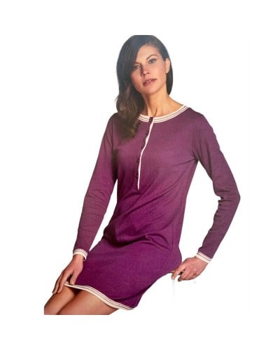 Camicia Da Notte Donna Cotone Caldo 5 Bottoni Vilfram