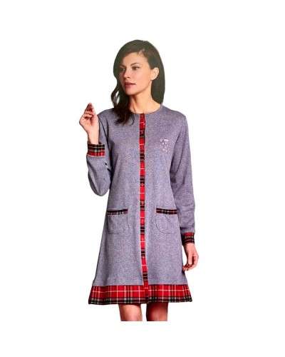 Camicia Da Notte Donna Cotone Caldo Abbottonata Vilfram